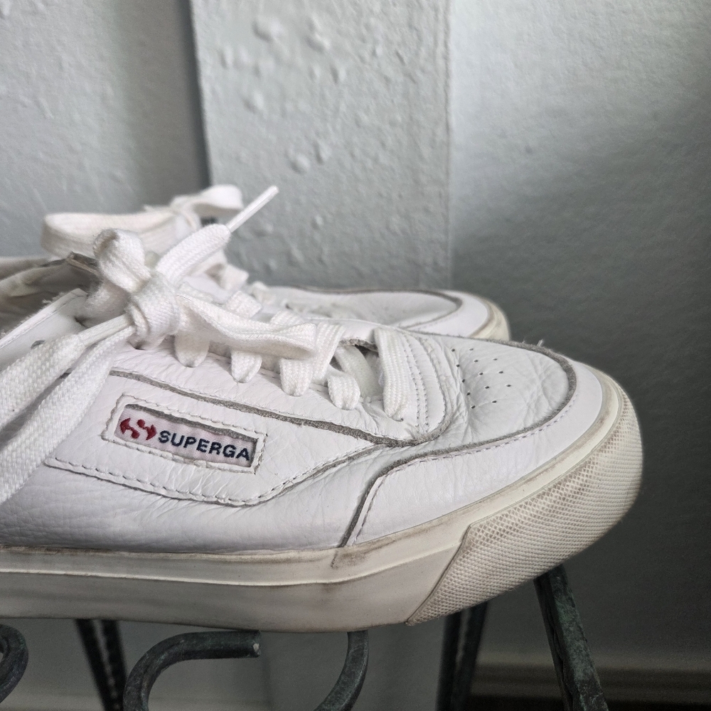 Superga White and Cream Women's Sneakers - Picture 2 of 4